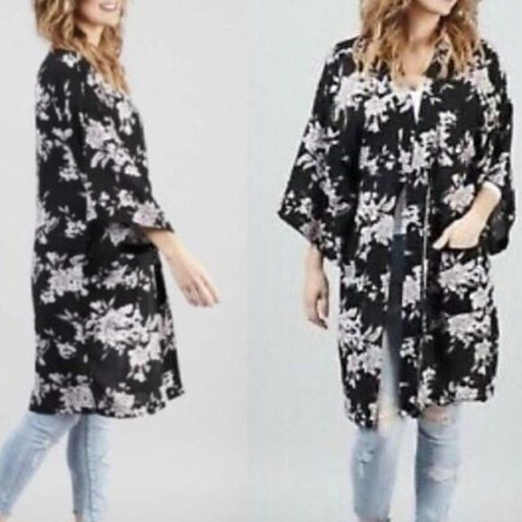 3/$25 Spiritual Gangster Maya Floral Kimono Duster OS - Picture 1 of 13